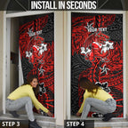 Personalised St. George Illawarra Dragons Door Cover Polynesian Tribal Pattern With Rugby Dragon Mascot Art