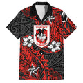 Personalised St. George Illawarra Dragons Family Matching Mermaid Dress and Hawaiian Shirt Polynesian Tribal Pattern With Rugby Dragon Mascot Art