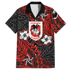 Personalised St. George Illawarra Dragons Family Matching Mermaid Dress and Hawaiian Shirt Polynesian Tribal Pattern With Rugby Dragon Mascot Art