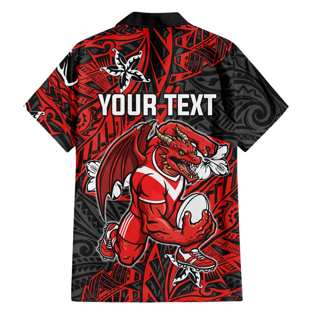 Personalised St. George Illawarra Dragons Family Matching Mermaid Dress and Hawaiian Shirt Polynesian Tribal Pattern With Rugby Dragon Mascot Art