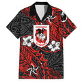 Personalised St. George Illawarra Dragons Hawaiian Shirt Polynesian Tribal Pattern With Rugby Dragon Mascot Art