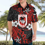 Personalised St. George Illawarra Dragons Hawaiian Shirt Polynesian Tribal Pattern With Rugby Dragon Mascot Art