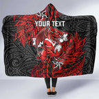 Personalised St. George Illawarra Dragons Hooded Blanket Polynesian Tribal Pattern With Rugby Dragon Mascot Art