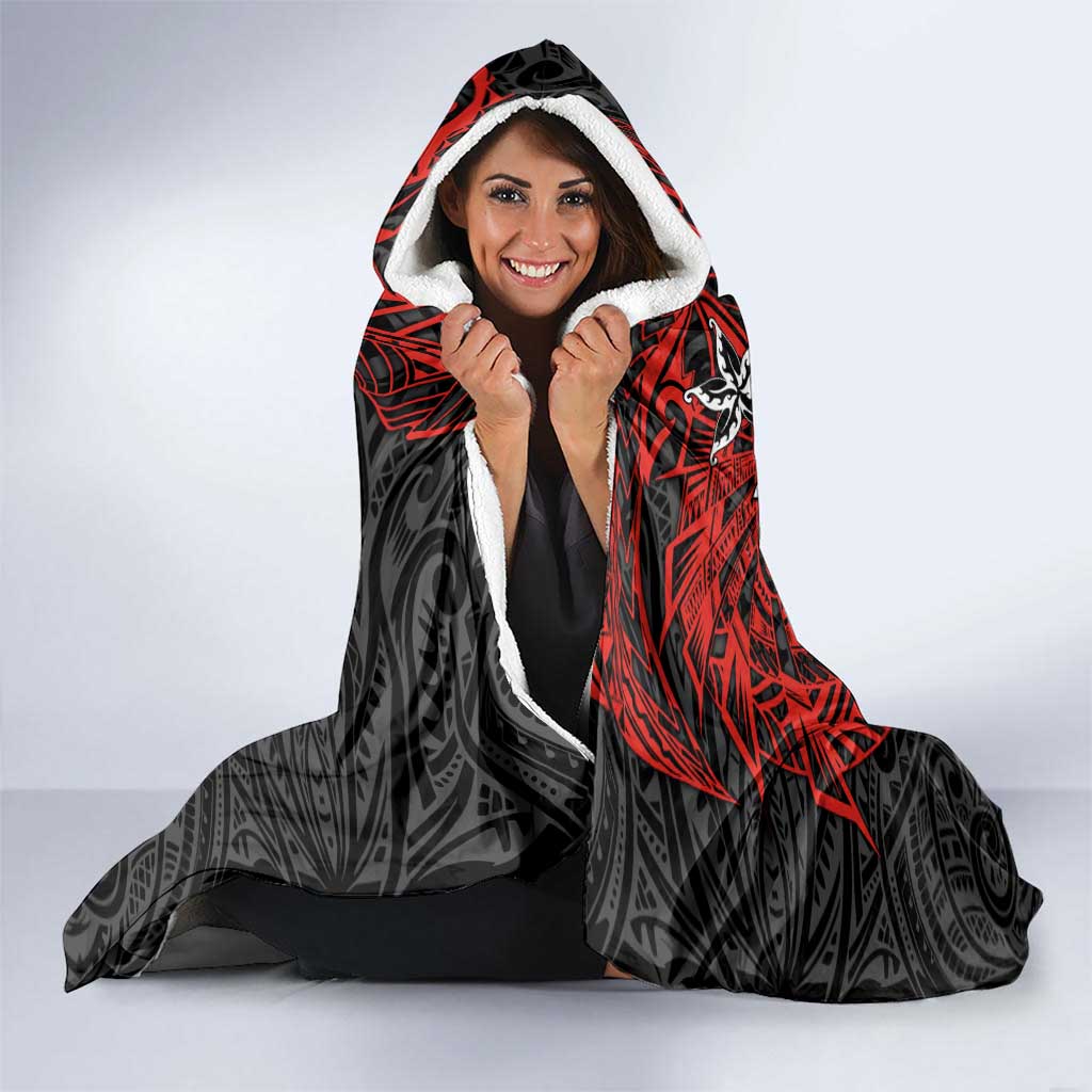 Personalised St. George Illawarra Dragons Hooded Blanket Polynesian Tribal Pattern With Rugby Dragon Mascot Art