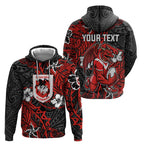 Personalised St. George Illawarra Dragons Hoodie Polynesian Tribal Pattern With Rugby Dragon Mascot Art