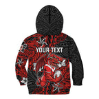 Personalised St. George Illawarra Dragons Kid Hoodie Polynesian Tribal Pattern With Rugby Dragon Mascot Art