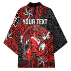 Personalised St. George Illawarra Dragons Kimono Polynesian Tribal Pattern With Rugby Dragon Mascot Art