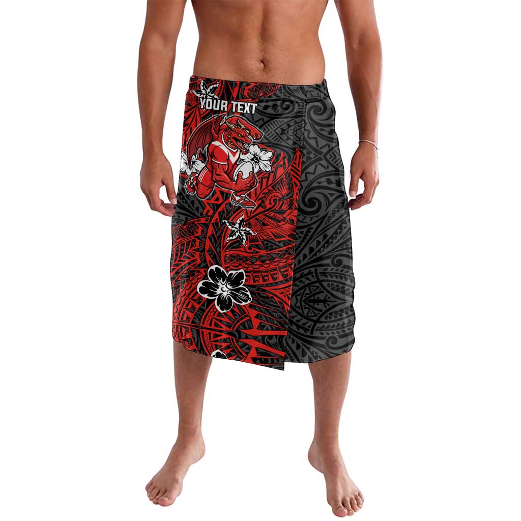 Personalised St. George Illawarra Dragons Lavalava Polynesian Tribal Pattern With Rugby Dragon Mascot Art