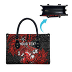 Personalised St. George Illawarra Dragons Leather Bag Polynesian Tribal Pattern With Rugby Dragon Mascot Art