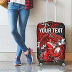 Personalised St. George Illawarra Dragons Luggage Cover Polynesian Tribal Pattern With Rugby Dragon Mascot Art