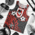 Personalised St. George Illawarra Dragons Men Tank Top Polynesian Tribal Pattern With Rugby Dragon Mascot Art