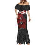 Personalised St. George Illawarra Dragons Mermaid Dress Polynesian Tribal Pattern With Rugby Dragon Mascot Art