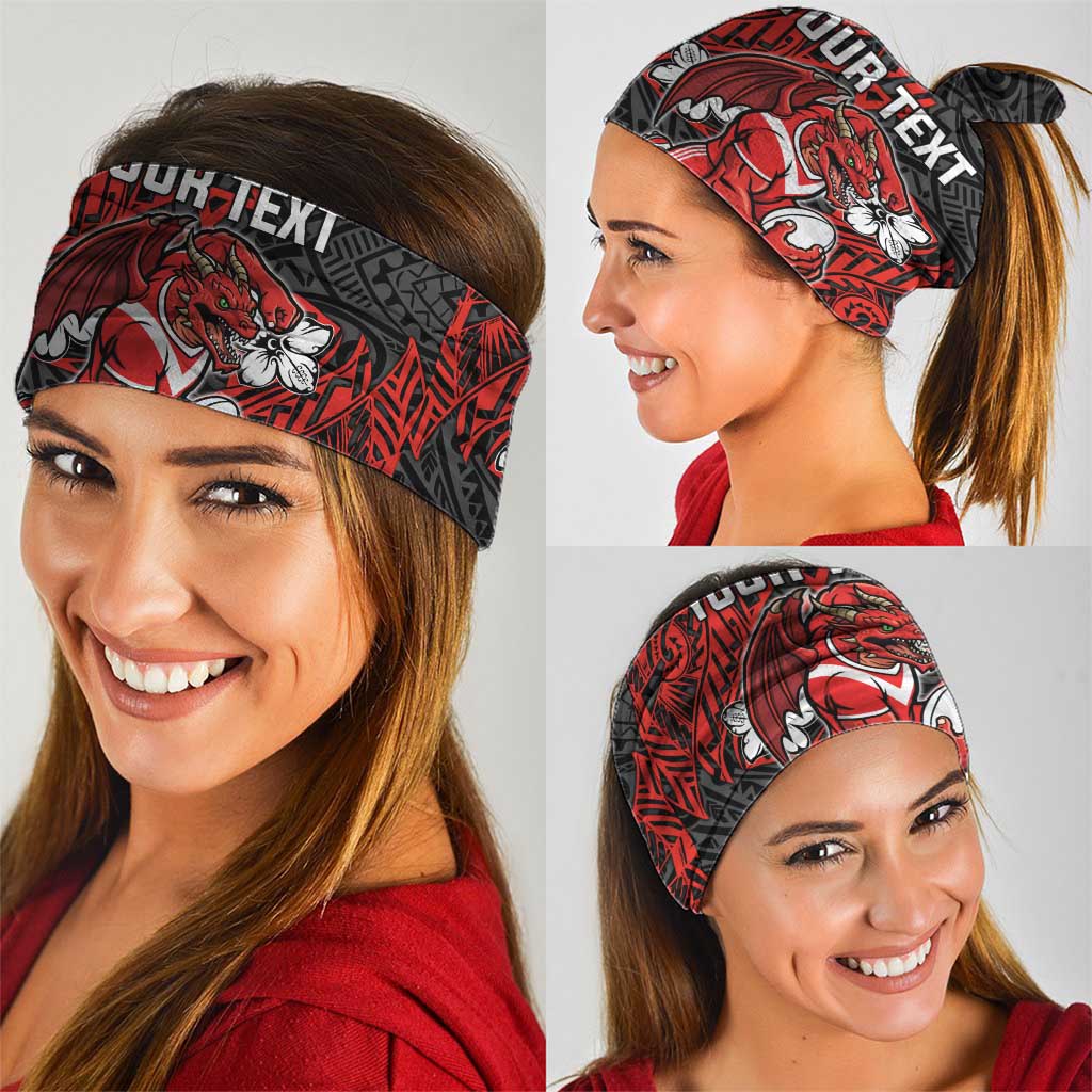 Personalised St. George Illawarra Dragons Neck Gaiter Polynesian Tribal Pattern With Rugby Dragon Mascot Art