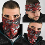 Personalised St. George Illawarra Dragons Neck Gaiter Polynesian Tribal Pattern With Rugby Dragon Mascot Art