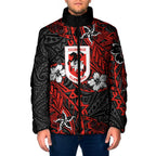 Personalised St. George Illawarra Dragons Padded Jacket Polynesian Tribal Pattern With Rugby Dragon Mascot Art
