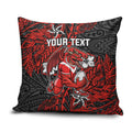 Personalised St. George Illawarra Dragons Pillow Cover Polynesian Tribal Pattern With Rugby Dragon Mascot Art