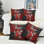 Personalised St. George Illawarra Dragons Pillow Cover Polynesian Tribal Pattern With Rugby Dragon Mascot Art