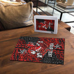 Personalised St. George Illawarra Dragons Puzzle Polynesian Tribal Pattern With Rugby Dragon Mascot Art