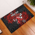 Personalised St. George Illawarra Dragons Rubber Doormat Polynesian Tribal Pattern With Rugby Dragon Mascot Art
