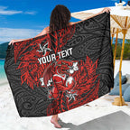 Personalised St. George Illawarra Dragons Sarong Polynesian Tribal Pattern With Rugby Dragon Mascot Art