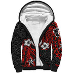 Personalised St. George Illawarra Dragons Sherpa Hoodie Polynesian Tribal Pattern With Rugby Dragon Mascot Art