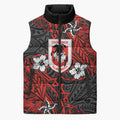 Personalised St. George Illawarra Dragons Sleeveless Puffer Jacket Polynesian Tribal Pattern With Rugby Dragon Mascot Art