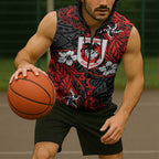 Personalised St. George Illawarra Dragons Sleeveless Zip Hoodie Polynesian Tribal Pattern With Rugby Dragon Mascot Art