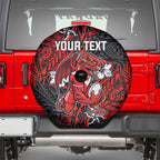 Personalised St. George Illawarra Dragons Spare Tire Cover Polynesian Tribal Pattern With Rugby Dragon Mascot Art