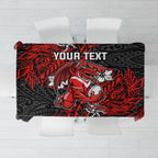 Personalised St. George Illawarra Dragons Tablecloth Polynesian Tribal Pattern With Rugby Dragon Mascot Art