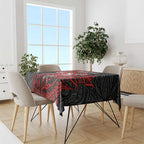 Personalised St. George Illawarra Dragons Tablecloth Polynesian Tribal Pattern With Rugby Dragon Mascot Art
