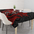 Personalised St. George Illawarra Dragons Tablecloth Polynesian Tribal Pattern With Rugby Dragon Mascot Art