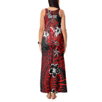 Personalised St. George Illawarra Dragons Tank Maxi Dress Polynesian Tribal Pattern With Rugby Dragon Mascot Art