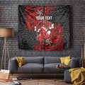 Personalised St. George Illawarra Dragons Tapestry Polynesian Tribal Pattern With Rugby Dragon Mascot Art