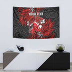 Personalised St. George Illawarra Dragons Tapestry Polynesian Tribal Pattern With Rugby Dragon Mascot Art