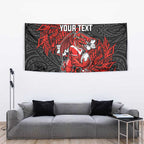 Personalised St. George Illawarra Dragons Tapestry Polynesian Tribal Pattern With Rugby Dragon Mascot Art