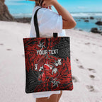 Personalised St. George Illawarra Dragons Tote Bag Polynesian Tribal Pattern With Rugby Dragon Mascot Art