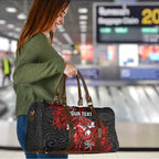 Personalised St. George Illawarra Dragons Travel Bag Polynesian Tribal Pattern With Rugby Dragon Mascot Art
