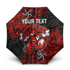 Personalised St. George Illawarra Dragons Umbrella Polynesian Tribal Pattern With Rugby Dragon Mascot Art