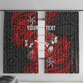 Personalised St. George Illawarra Dragons Window Curtain Polynesian Tribal Pattern With Rugby Dragon Mascot Art