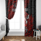 Personalised St. George Illawarra Dragons Window Curtain Polynesian Tribal Pattern With Rugby Dragon Mascot Art
