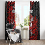 Personalised St. George Illawarra Dragons Window Curtain Polynesian Tribal Pattern With Rugby Dragon Mascot Art