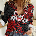 Personalised St. George Illawarra Dragons Women Casual Shirt Polynesian Tribal Pattern With Rugby Dragon Mascot Art