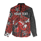 Personalised St. George Illawarra Dragons Women Casual Shirt Polynesian Tribal Pattern With Rugby Dragon Mascot Art