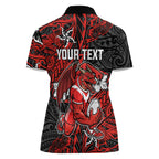 Personalised St. George Illawarra Dragons Women Polo Shirt Polynesian Tribal Pattern With Rugby Dragon Mascot Art