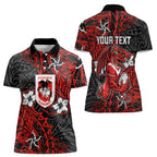 Personalised St. George Illawarra Dragons Women Polo Shirt Polynesian Tribal Pattern With Rugby Dragon Mascot Art