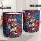 Personalised Sydney Roosters Laundry Basket Polynesian Tribal Pattern With Rugby Rooster Mascot Art