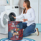 Personalised Sydney Roosters Laundry Basket Polynesian Tribal Pattern With Rugby Rooster Mascot Art