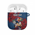 Personalised Sydney Roosters AirPods Case Polynesian Tribal Pattern With Rugby Rooster Mascot Art