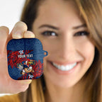 Personalised Sydney Roosters AirPods Case Polynesian Tribal Pattern With Rugby Rooster Mascot Art