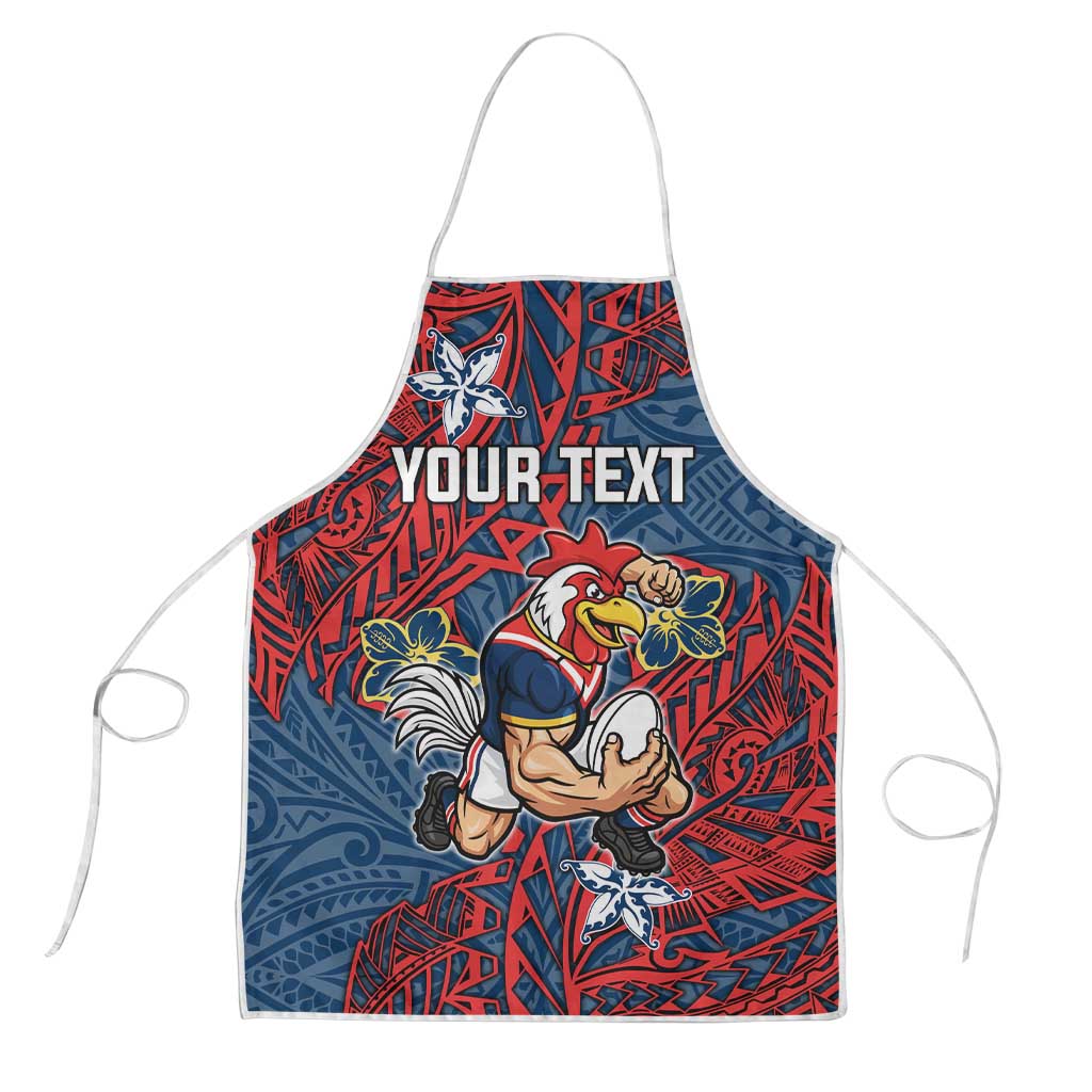 Personalised Sydney Roosters Apron Polynesian Tribal Pattern With Rugby Rooster Mascot Art